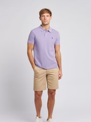 U.S. Polo Assn. Purple Regular Fit Pique 100% Cotton Polo Shirt - Image 4 of 9