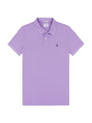 U.S. Polo Assn. Purple Regular Fit Pique 100% Cotton Polo Shirt - Image 7 of 9