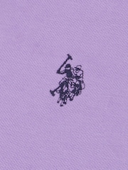 U.S. Polo Assn. Purple Regular Fit Pique 100% Cotton Polo Shirt - Image 9 of 9