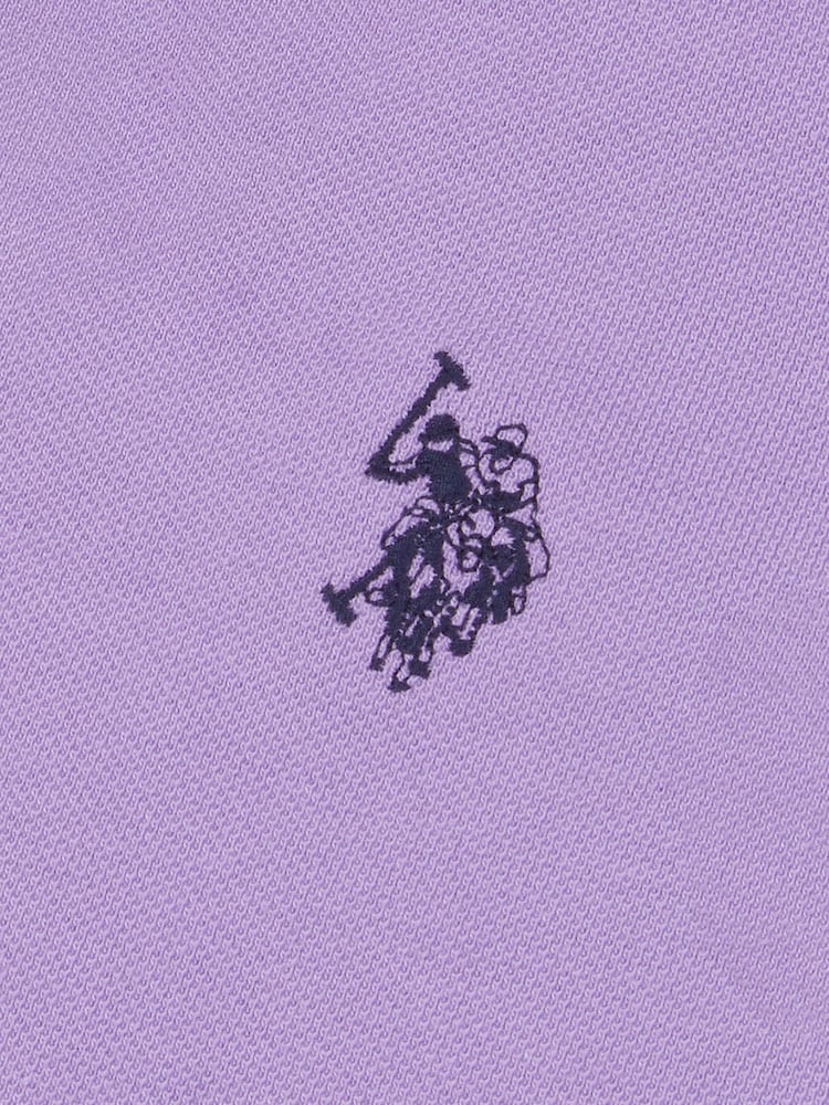 U.S. Polo Assn. Purple Regular Fit Pique 100% Cotton Polo Shirt - Image 9 of 9