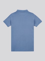U.S. Polo Assn. Sky Blue Boys Double Horsemen 100% Cotton Polo Shirt - Image 6 of 8