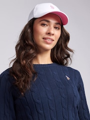 Mornarsko modra - U.S. Polo Assn. Ženske okrogel ovratnik; z okroglim ovratnikom Cable Knit Rožnata pulover - Slika 5 iz 9