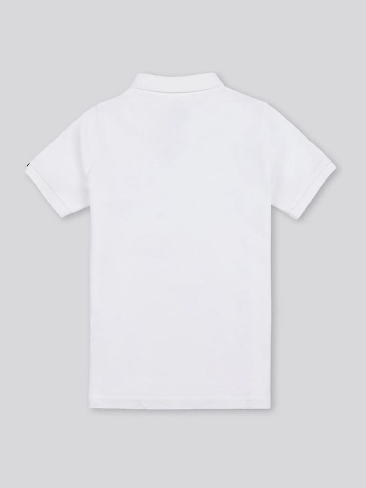 Biały - U.S. Polo Assn. Boys Double Horsemen 100% Cotton Polo Shirt - Image 8 of 10