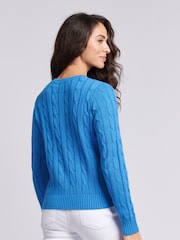 modra - U.S. Polo Assn. Ženske okrogel ovratnik; z okroglim ovratnikom Cable Knit Rožnata pulover - Slika 2 iz 9