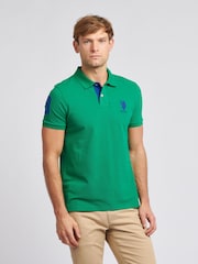 Зеленый - US Polo Assn. Мужская футболка-поло классического кроя из 100% хлопка пике Player 3 - Image 1 of 8