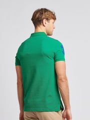 Зеленый - US Polo Assn. Мужская футболка-поло классического кроя из 100% хлопка пике Player 3 - Image 2 of 8