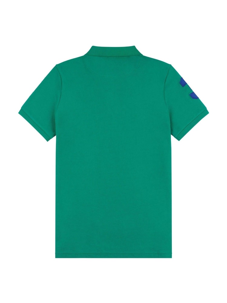 U.S. Polo Assn. Green Regular Fit Mens Player 3 Pique 100% Cotton Polo Shirt - Image 7 of 8
