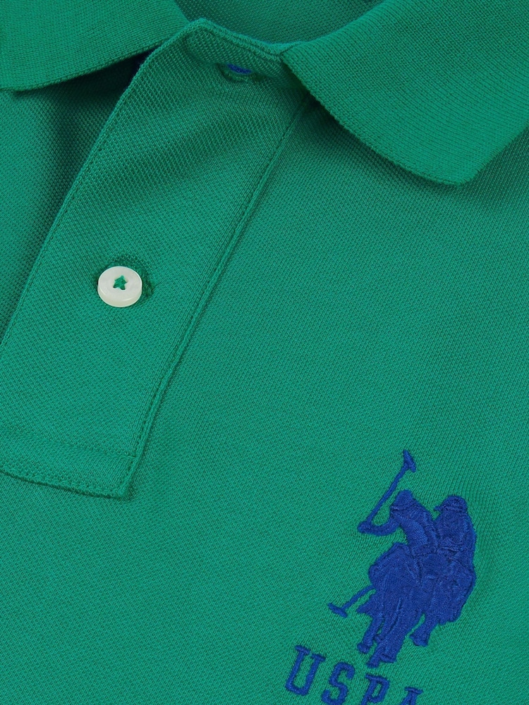 Зеленый - US Polo Assn. Мужская футболка-поло классического кроя из 100% хлопка пике Player 3 - Image 8 of 8