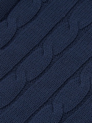 U.S. Polo Assn. Blue Womens V-Neck Cable Knit Jumper - Image 8 of 8