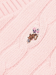 U.S. Polo Assn. Pink Cable Knit Womens Cropped Cardigan - Image 7 of 8