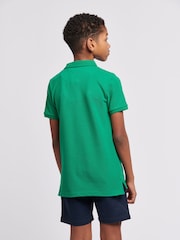 U.S. Polo Assn. Green Boys Double Horsemen 100% Cotton Polo Shirt - Image 4 of 8