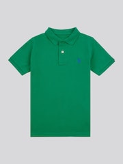 U.S. Polo Assn. Green Boys Double Horsemen 100% Cotton Polo Shirt - Image 5 of 8
