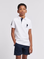 Белый - US Polo Assn. Футболка-поло для мальчиков 100% хлопок, игрок 3 - Изображение 1 из 7