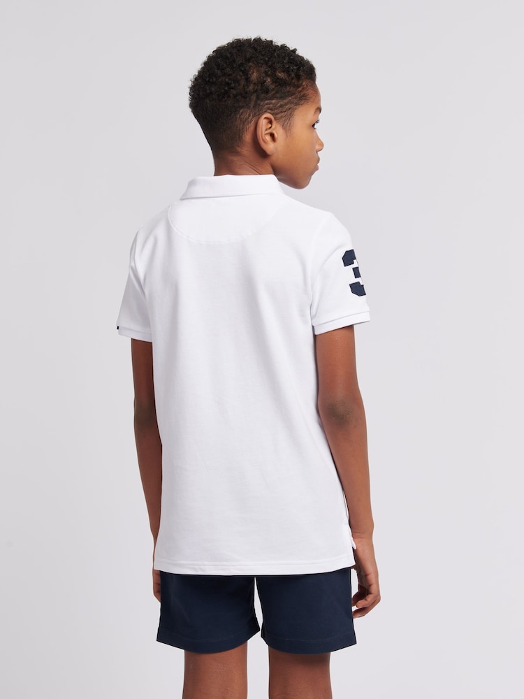 Белый - US Polo Assn. Футболка-поло для мальчиков 100% хлопок, игрок 3 - Изображение 2 из 7