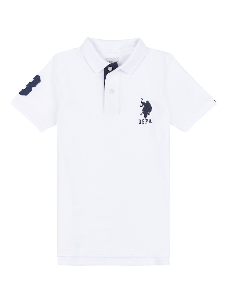 U.S. Polo Assn. White Boys 100% Cotton Player 3 Polo Shirt - Image 5 of 7