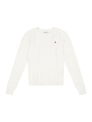 U.S. Polo Assn. White Womens V-Neck Cable Knit Jumper - Image 6 of 8
