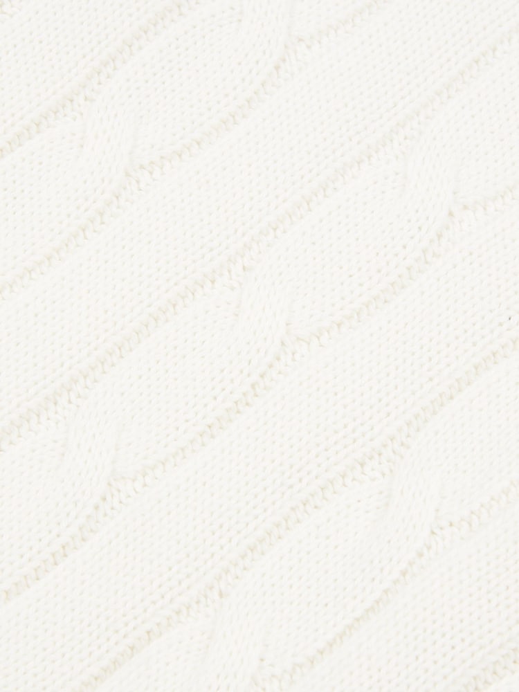 U.S. Polo Assn. White Womens V-Neck Cable Knit Jumper - Image 8 of 8