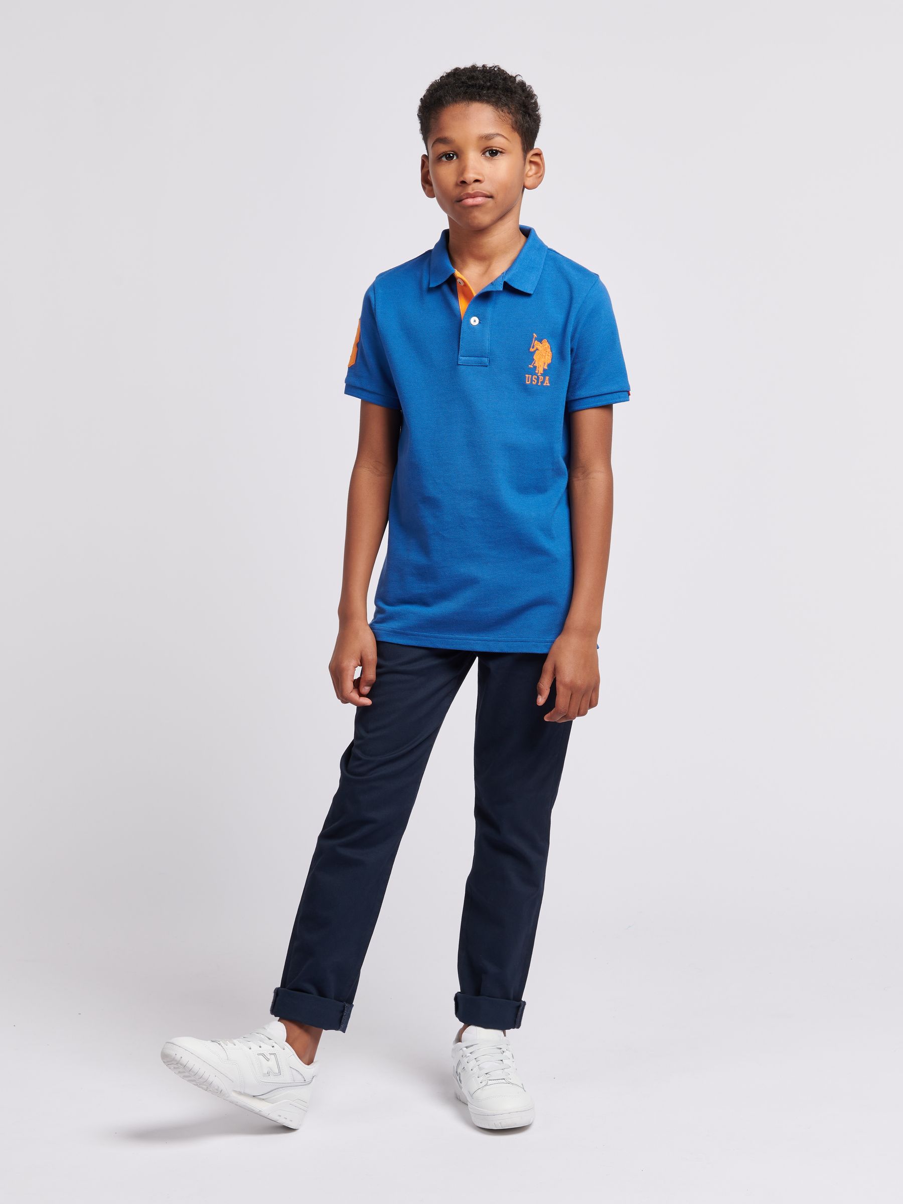 Buy U.S. Polo Assn. Dark Blue Boys 100% Cotton Player 3 Polo