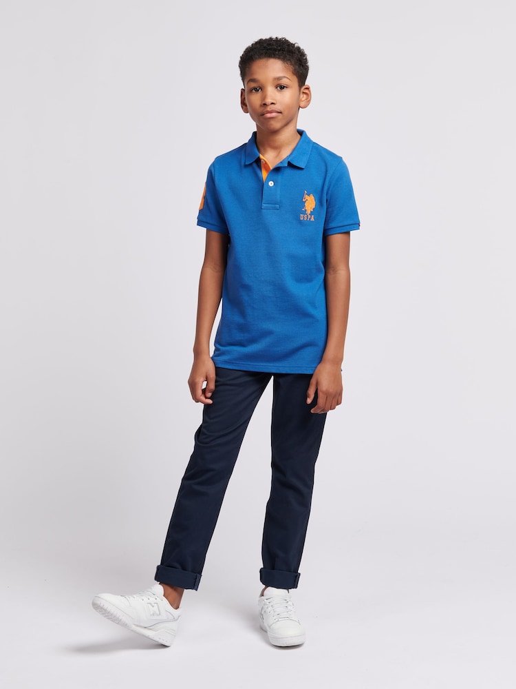 U.S. Polo Assn. Dark Blue Boys 100% Cotton Player 3 Polo Shirt - Image 3 of 7