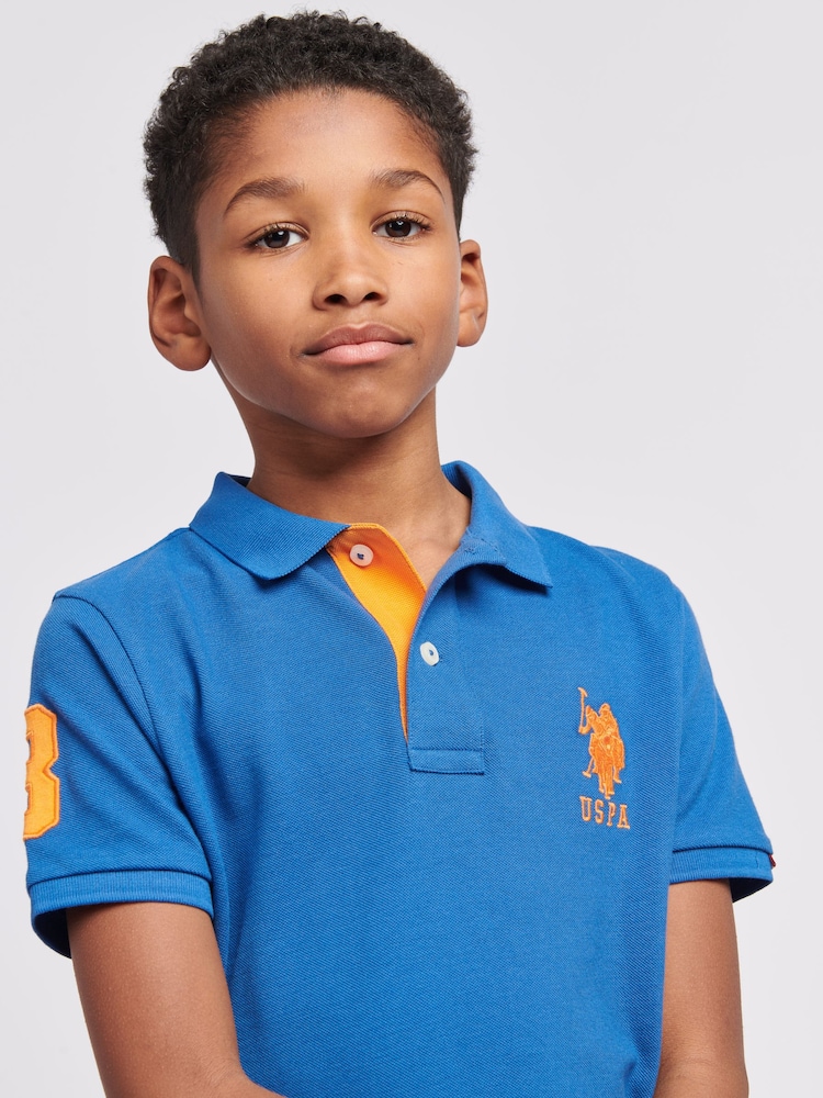 U.S. Polo Assn. Dark Blue Boys 100% Cotton Player 3 Polo Shirt - Image 4 of 7