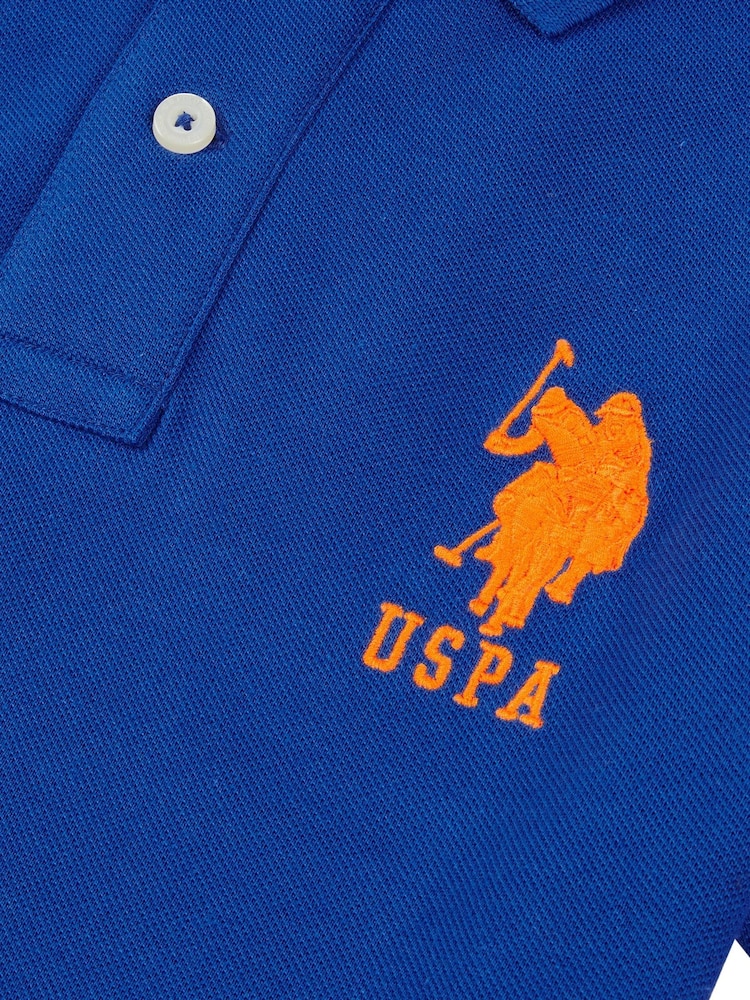 Темно-синий - US Polo Assn. Футболка-поло для мальчиков 100% хлопок, игрок 3 - Изображение 7 из 7