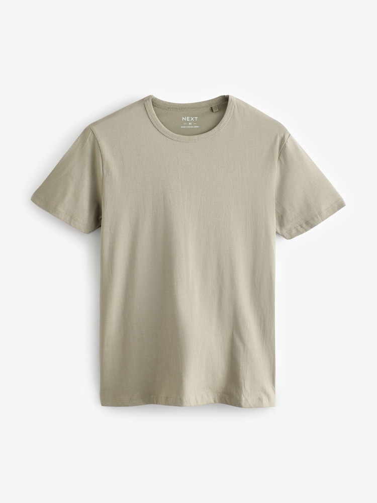 Green Slim Fit 100% Cotton Layering T-Shirts 5 Pack - Image 12 of 17