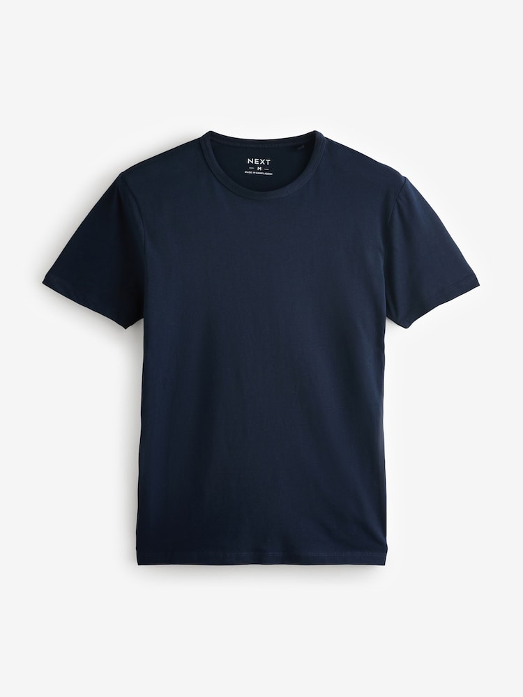 Green Slim Fit 100% Cotton Layering T-Shirts 5 Pack - Image 14 of 17