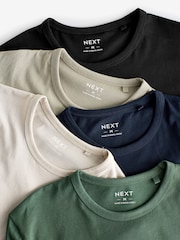 Green Slim Fit 100% Cotton Underwear T-Shirts 5 Pack - Image 17 of 17