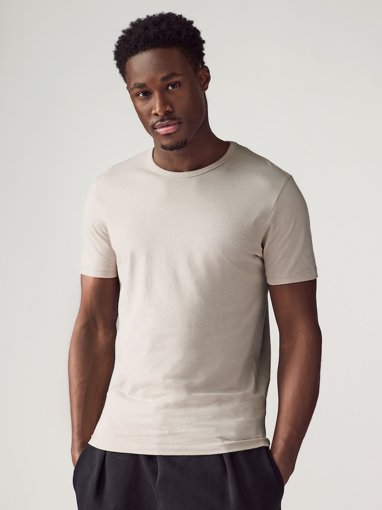 Green Slim Fit 100% Cotton Layering T-Shirts 5 Pack - Image 6 of 17