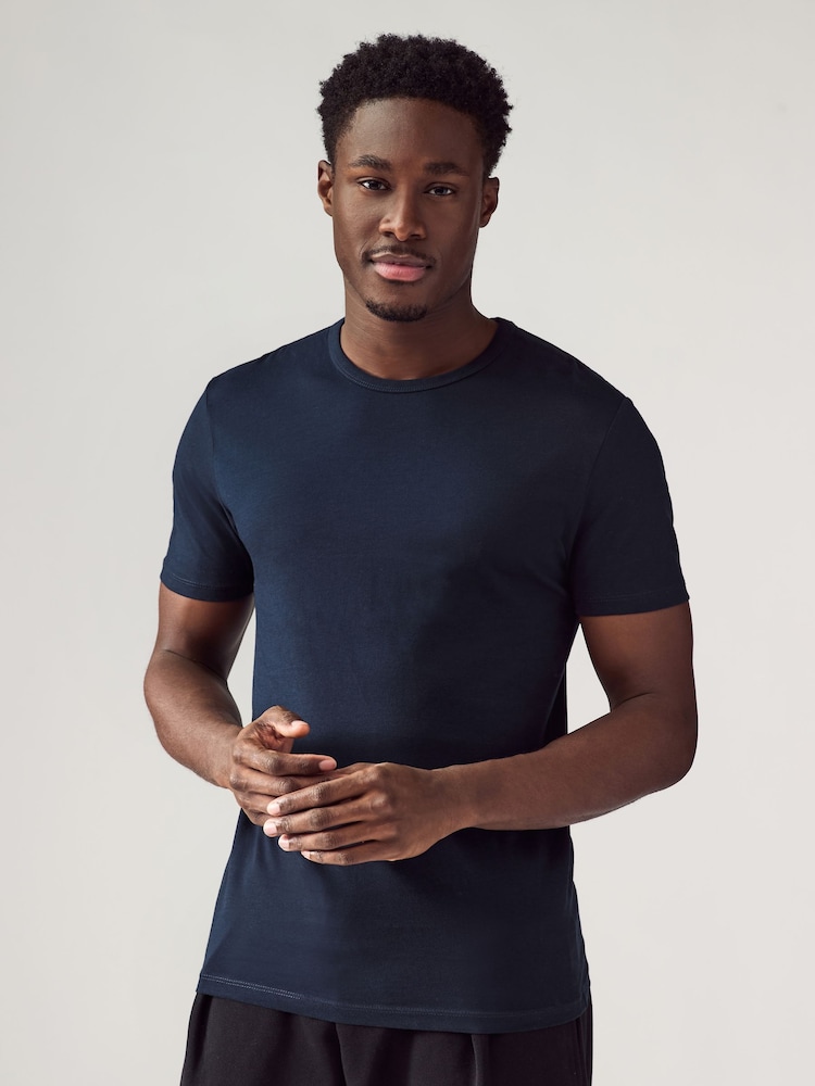 Green Slim Fit 100% Cotton Layering T-Shirts 5 Pack - Image 8 of 17