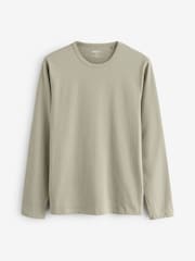 Black/ Neutral/ Dark Green/ Sage Green/ Navy Blue Long Sleeve 100% Cotton Layering T-Shirts 5 Pack - Image 3 of 8