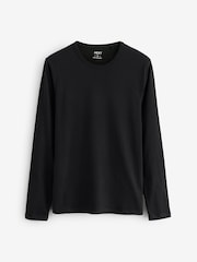 Black/ Neutral/ Dark Green/ Sage Green/ Navy Blue Long Sleeve 100% Cotton Layering T-Shirts 5 Pack - Image 4 of 8