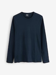Black/ Neutral/ Dark Green/ Sage Green/ Navy Blue Long Sleeve 100% Cotton Layering T-Shirts 5 Pack - Image 5 of 8
