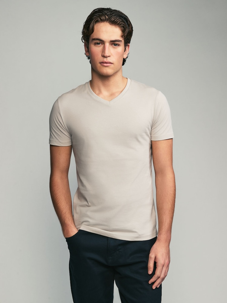 Green Regular Fit 100% Cotton V-Neck Underwear T-Shirts 5 Pack - Image 12 of 16