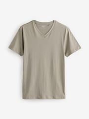 Green Regular Fit 100% Cotton V-Neck Underwear T-Shirts 5 Pack - Image 7 of 11