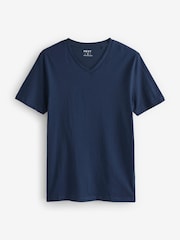 Green Regular Fit 100% Cotton V-Neck Underwear T-Shirts 5 Pack - Image 9 of 11