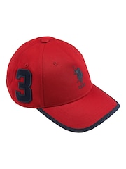Rojo - U.S. Polo Assn. Boys Player 3 Baseball 100% Cotton Cap - Imagen 1 de 2