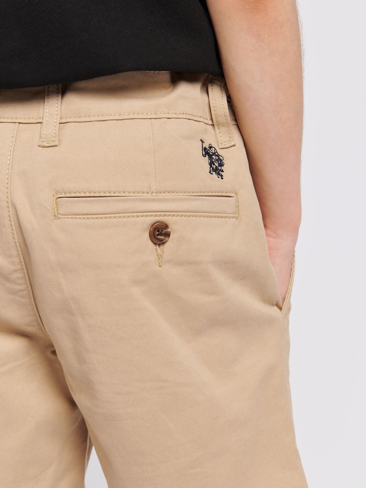 Crema - U.S. Polo Assn. Boys Classic Chino Shorts - Image 5 of 8