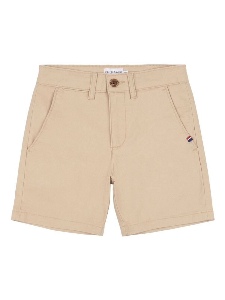 Crema - U.S. Polo Assn. Boys Classic Chino Shorts - Image 6 of 8