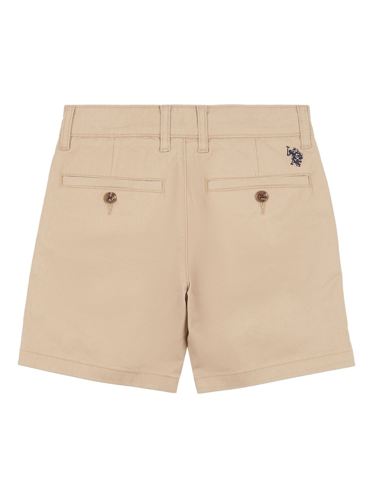 Crema - U.S. Polo Assn. Boys Classic Chino Shorts - Image 7 of 8
