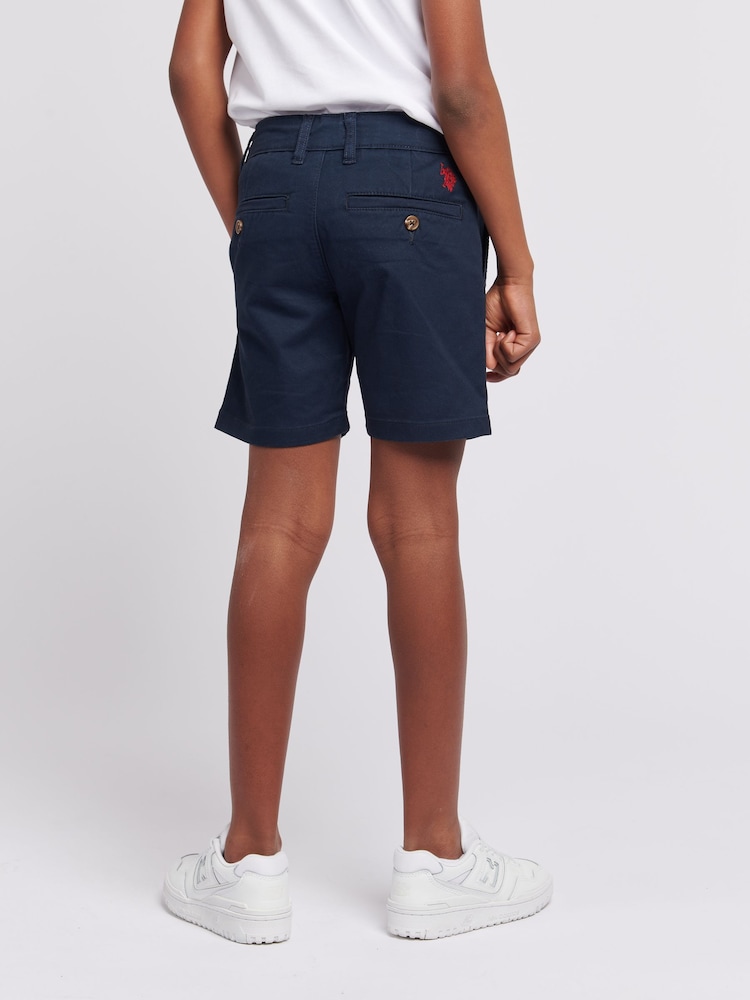 Blauw - U.S. Polo Assn. Klassieke chinoshort voor jongens - Image 2 of 8