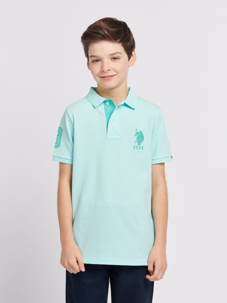 Голубой - US Polo Assn. Футболка-поло для мальчиков 100% хлопок, игрок 3 - Изображение 1 из 7