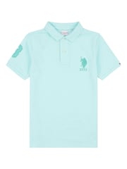 Голубой - US Polo Assn. Футболка-поло для мальчиков 100% хлопок, игрок 3 - Изображение 5 из 7