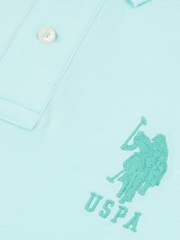Голубой - US Polo Assn. Футболка-поло для мальчиков 100% хлопок, игрок 3 - Изображение 7 из 7