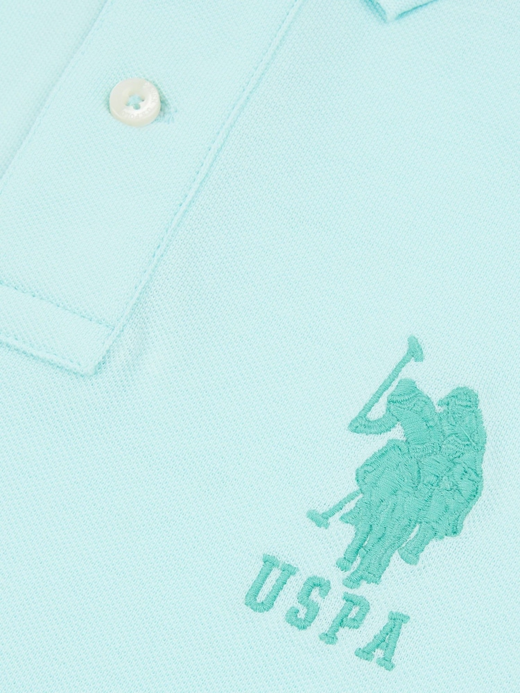 Голубой - US Polo Assn. Футболка-поло для мальчиков 100% хлопок, игрок 3 - Изображение 7 из 7