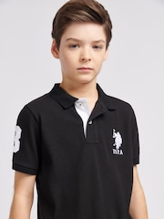 Черный - US Polo Assn. Футболка-поло для мальчиков 100% хлопок, игрок 3 - Изображение 4 из 7
