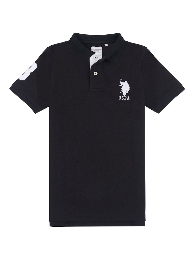 Черный - US Polo Assn. Футболка-поло для мальчиков 100% хлопок, игрок 3 - Изображение 7 из 7