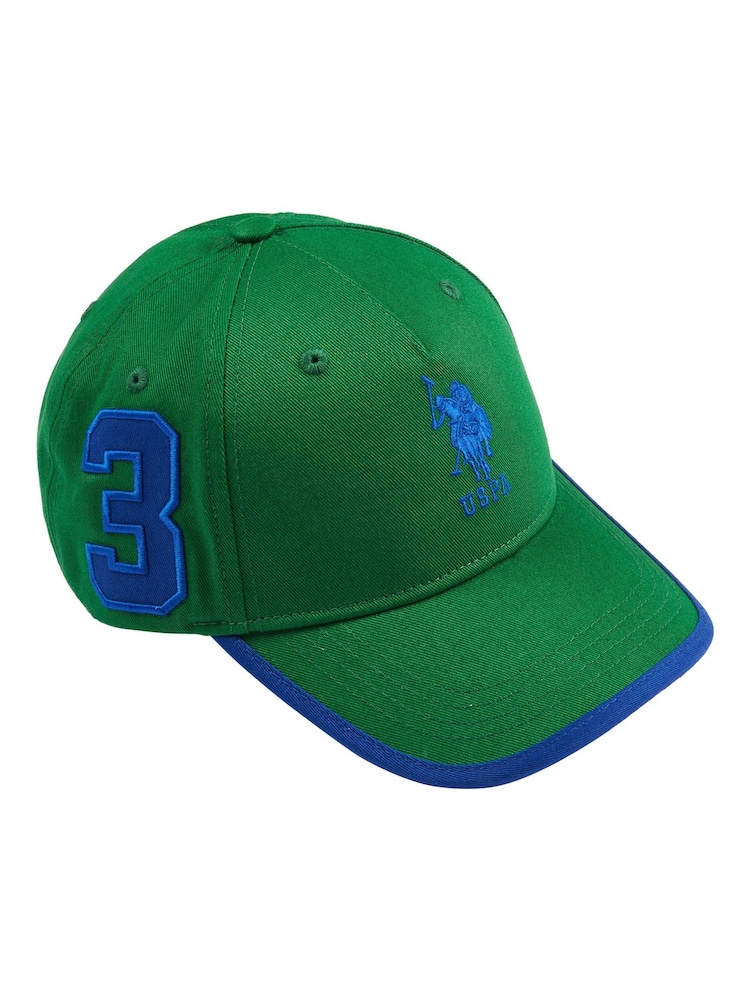Verde - U.S. Polo Assn. Boys Player 3 Baseball 100% Cotton Cap - Imagen 1 de 2