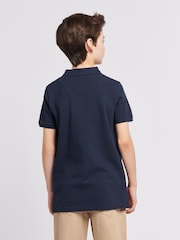 U.S. Polo Assn. Light Blue Boys Double Horsemen 100% Cotton Polo Shirt - Image 4 of 9