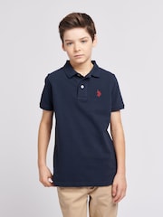 U.S. Polo Assn. Light Blue Boys Double Horsemen 100% Cotton Polo Shirt - Image 5 of 9